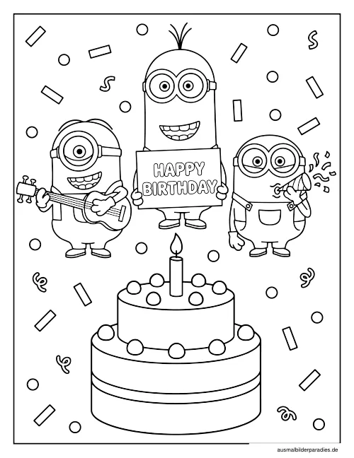 Minions Ausmalbild 13 - kostenlos zum Ausdrucken