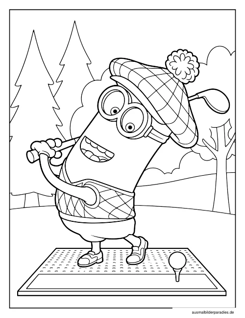 Minions Ausmalbild 16 - kostenlos zum Ausdrucken