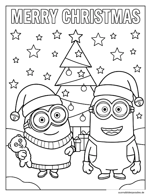 Minions Ausmalbild 2 - kostenlos zum Ausdrucken
