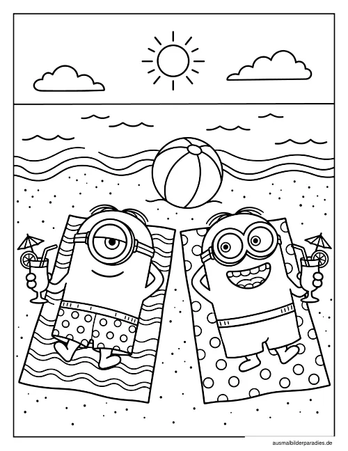 Minions Ausmalbild 23 - kostenlos zum Ausdrucken