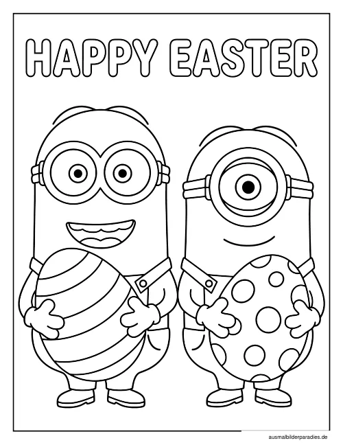 Minions Ausmalbild 3 - kostenlos zum Ausdrucken