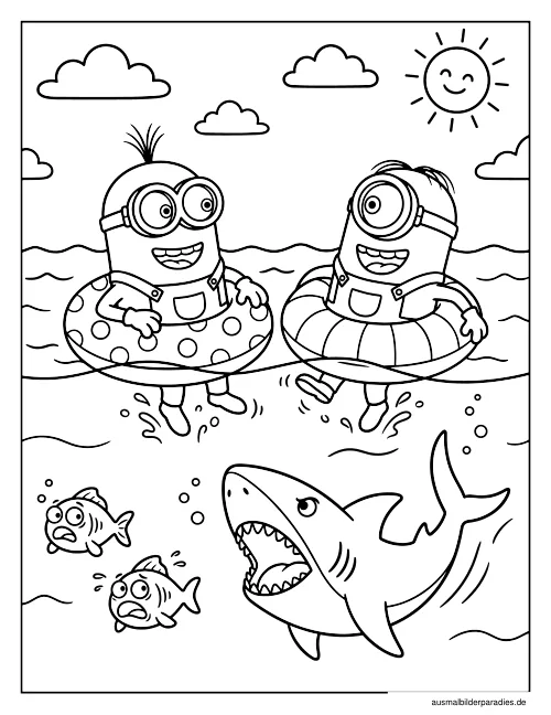 Minions Ausmalbild 30 - kostenlos zum Ausdrucken