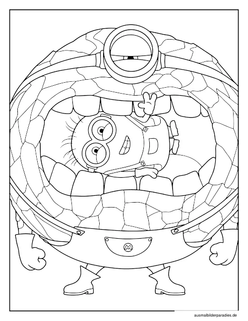 Minions Ausmalbild 5 - kostenlos zum Ausdrucken