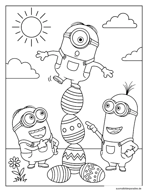 Minions Ausmalbild 7 - kostenlos zum Ausdrucken