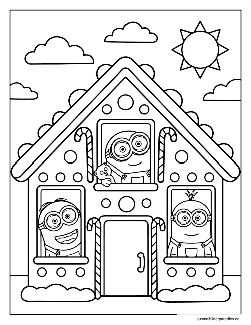 Minions Ausmalbild 8 - kostenlos zum Ausdrucken