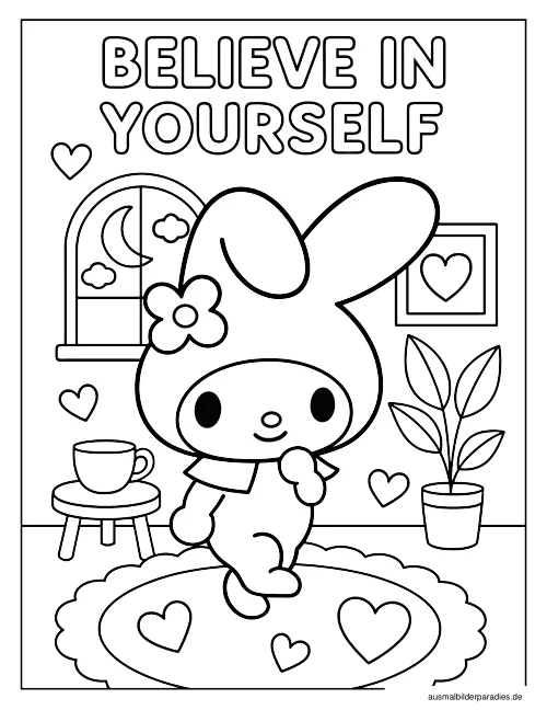 My Melody Ausmalbilder kostenlos zum Ausdrucken
