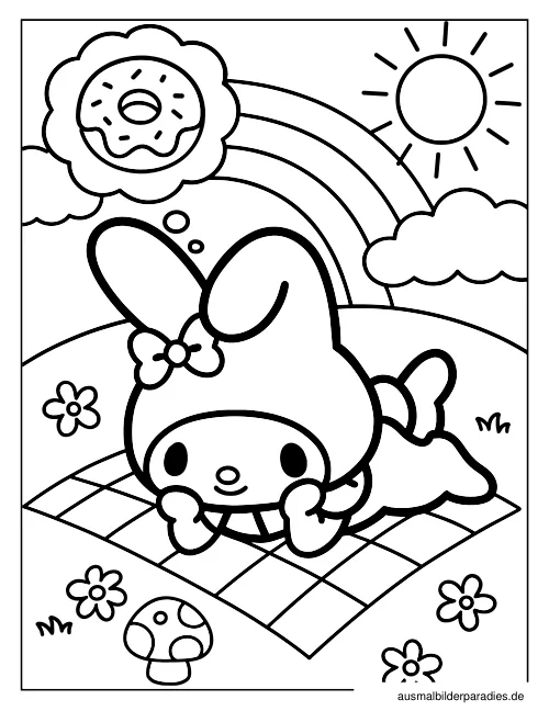 My Melody Ausmalbild 14 - kostenlos zum Ausdrucken