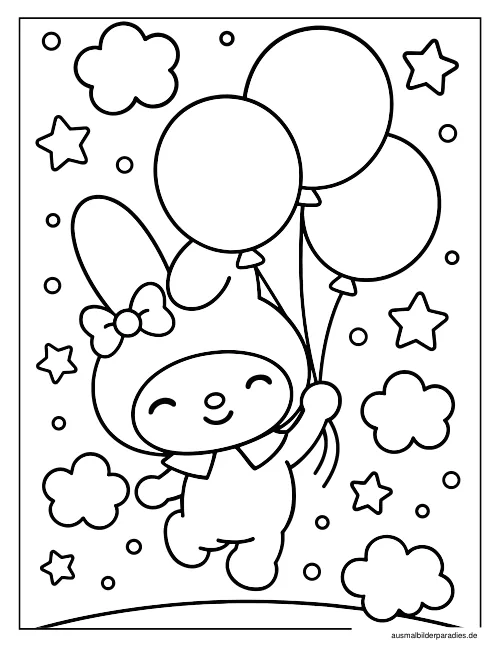 My Melody Ausmalbild 15 - kostenlos zum Ausdrucken