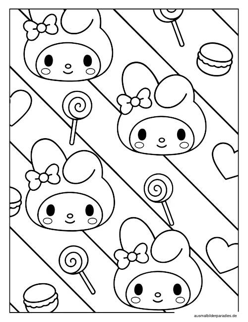My Melody Ausmalbild 17 - kostenlos zum Ausdrucken