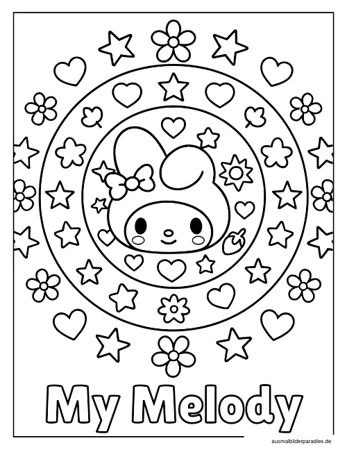 My Melody Ausmalbild 18 - kostenlos zum Ausdrucken