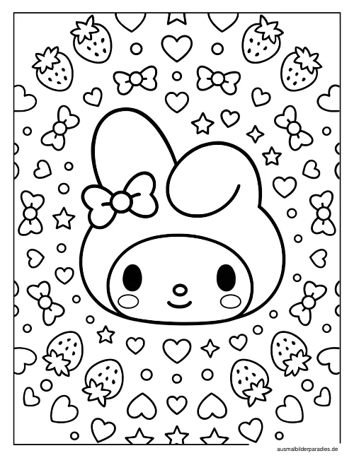 My Melody Ausmalbild 19 - kostenlos zum Ausdrucken