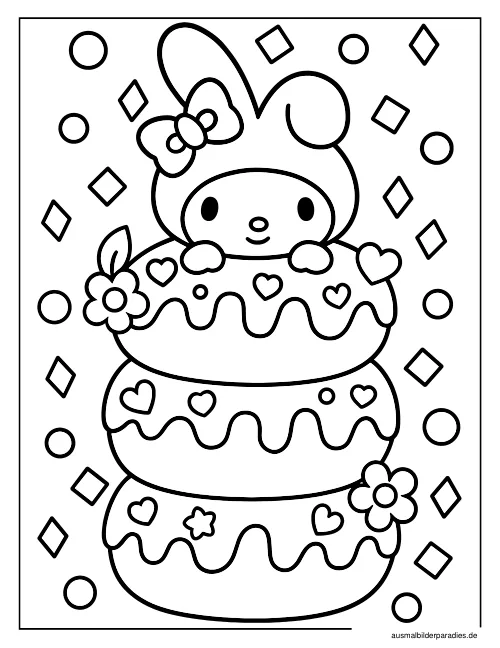 My Melody Ausmalbild 25 - kostenlos zum Ausdrucken