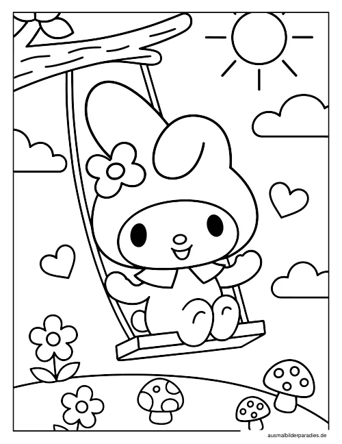 My Melody Ausmalbild 28 - kostenlos zum Ausdrucken