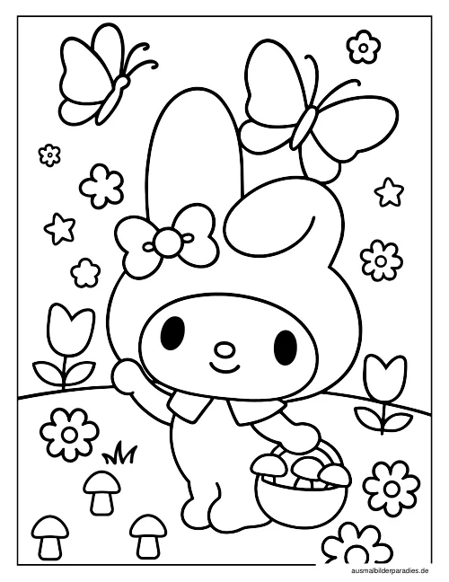 My Melody Ausmalbild 30 - kostenlos zum Ausdrucken