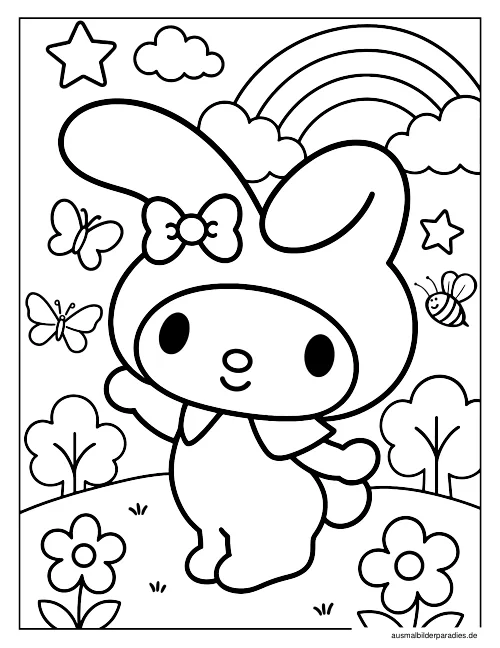 My Melody Ausmalbild 32 - kostenlos zum Ausdrucken