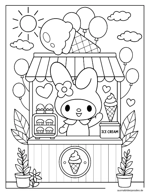 My Melody Ausmalbild 33 - kostenlos zum Ausdrucken