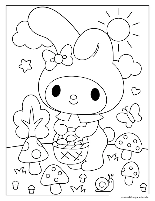 My Melody Ausmalbild 4 - kostenlos zum Ausdrucken