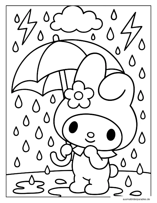 My Melody Ausmalbild 5 - kostenlos zum Ausdrucken
