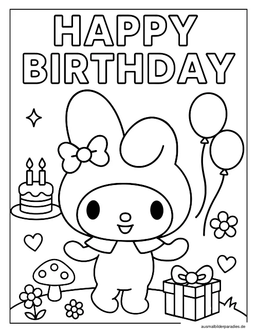 My Melody Ausmalbild 7 - kostenlos zum Ausdrucken