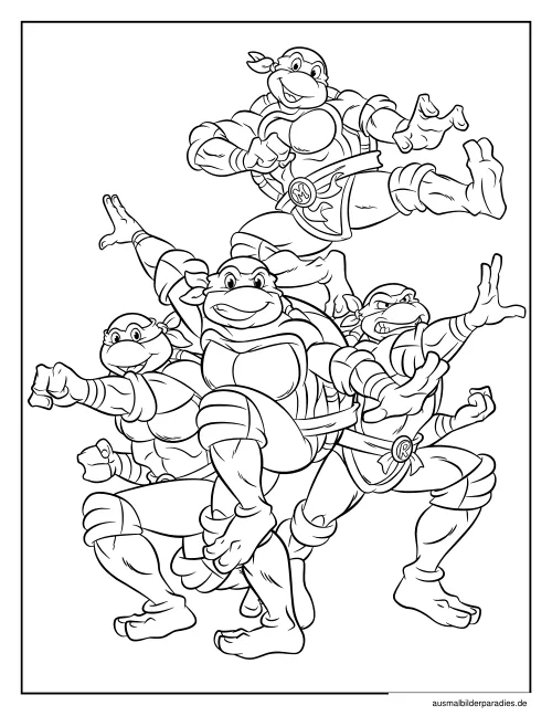 Ninja Turtles Ausmalbild 10 - kostenlos zum Ausdrucken