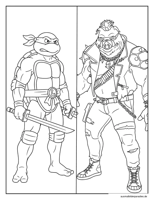 Ninja Turtles Ausmalbild 13 - kostenlos zum Ausdrucken