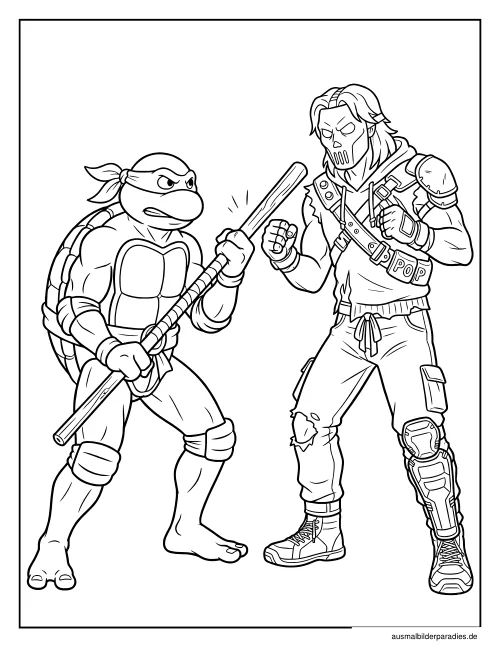 Ninja Turtles Ausmalbild 18 - kostenlos zum Ausdrucken