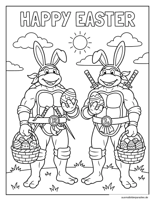 Ninja Turtles Ausmalbild 19 - kostenlos zum Ausdrucken