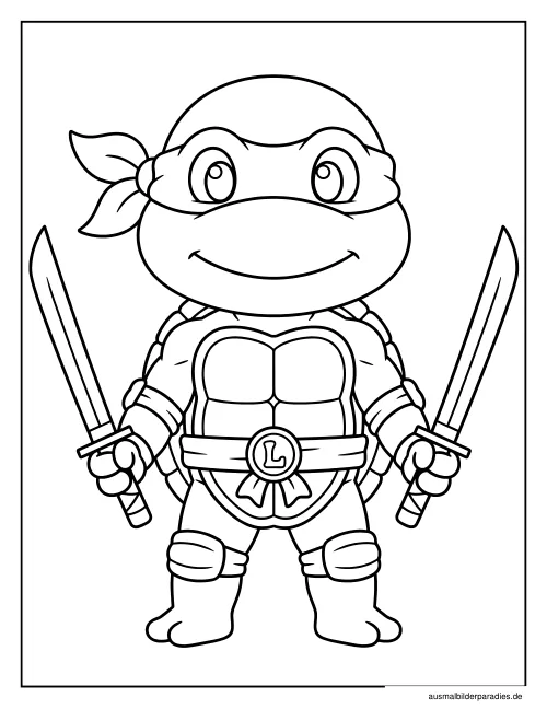 Ninja Turtles Ausmalbild 2 - kostenlos zum Ausdrucken