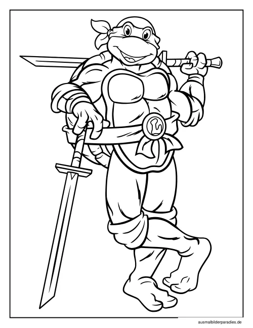 Ninja Turtles Ausmalbild 21 - kostenlos zum Ausdrucken