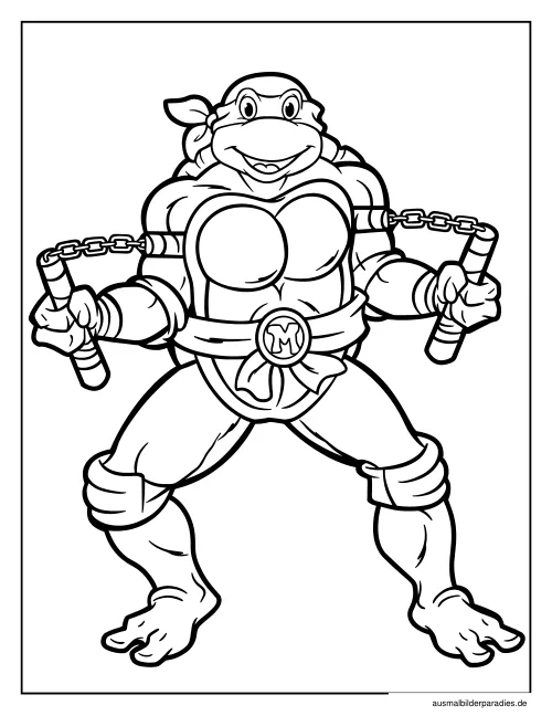 Ninja Turtles Ausmalbild 23 - kostenlos zum Ausdrucken