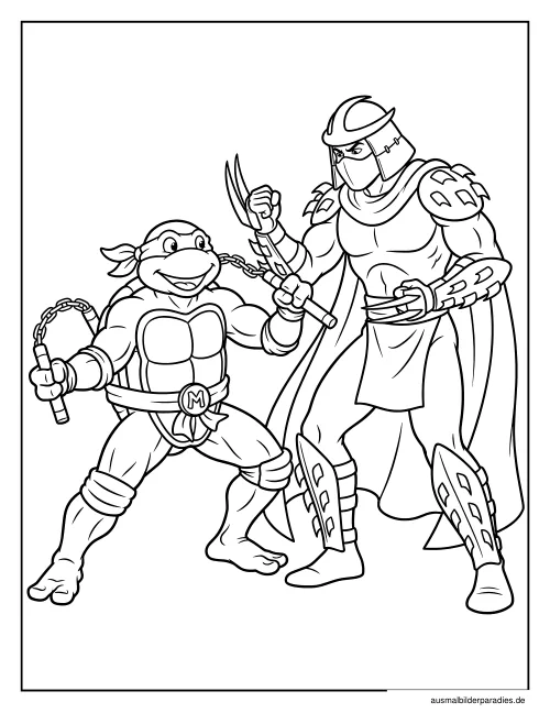 Ninja Turtles Ausmalbild 24 - kostenlos zum Ausdrucken