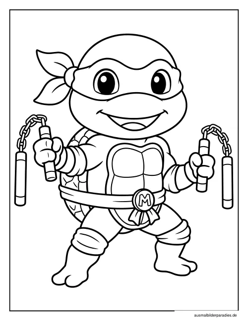 Ninja Turtles Ausmalbild 3 - kostenlos zum Ausdrucken