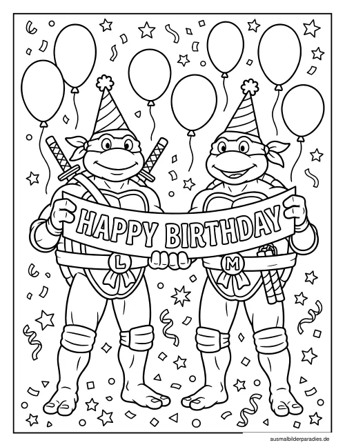 Ninja Turtles Ausmalbild 30 - kostenlos zum Ausdrucken