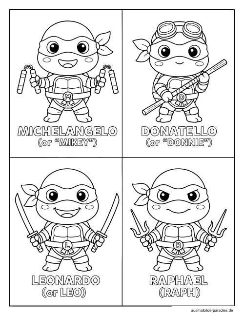 Ninja Turtles Ausmalbild 36 - kostenlos zum Ausdrucken