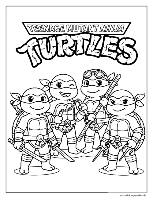 Ninja Turtles Ausmalbild 5 - kostenlos zum Ausdrucken
