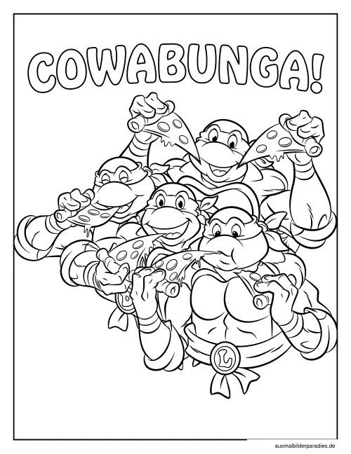 Ninja Turtles Ausmalbild 7 - kostenlos zum Ausdrucken