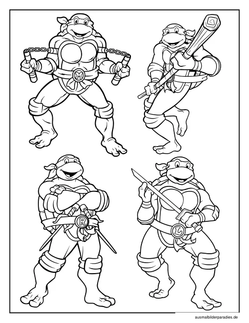 Ninja Turtles Ausmalbild 8 - kostenlos zum Ausdrucken