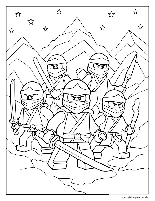 Ninjago Ausmalbild 13 als Gratis-PDF Ninjago Ausmalbild 13 - kostenlos zum Ausdrucken