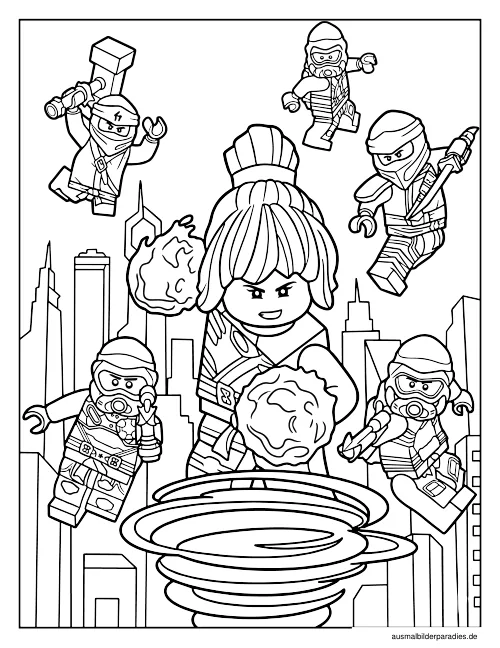 Ninjago Ausmalbild 14 als Gratis-PDF Ninjago Ausmalbild 14 - kostenlos zum Ausdrucken