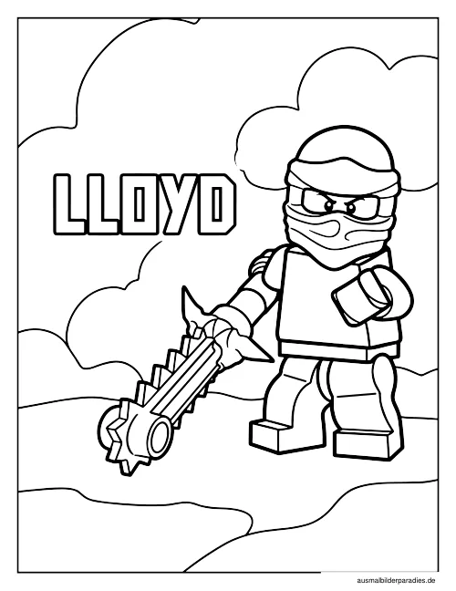 Ninjago Ausmalbild 19 als Gratis-PDF Ninjago Ausmalbild 19 - kostenlos zum Ausdrucken