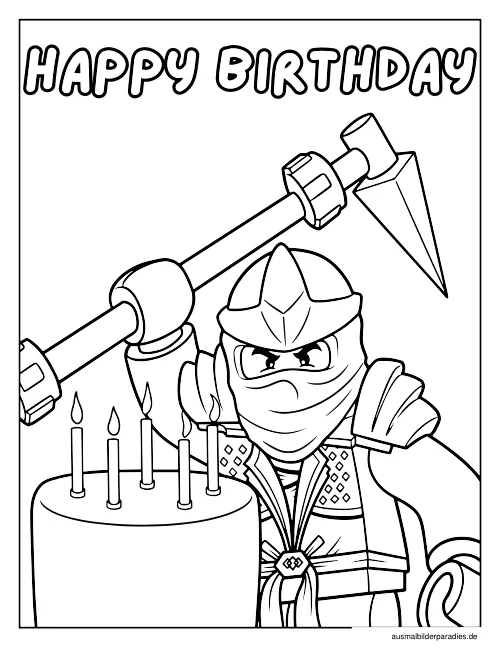 Ninjago Ausmalbild 3 als Gratis-PDF Ninjago Ausmalbild 3 - kostenlos zum Ausdrucken