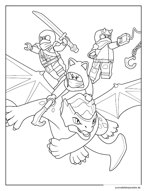 Ninjago Ausmalbild 5 als Gratis-PDF Ninjago Ausmalbild 5 - kostenlos zum Ausdrucken