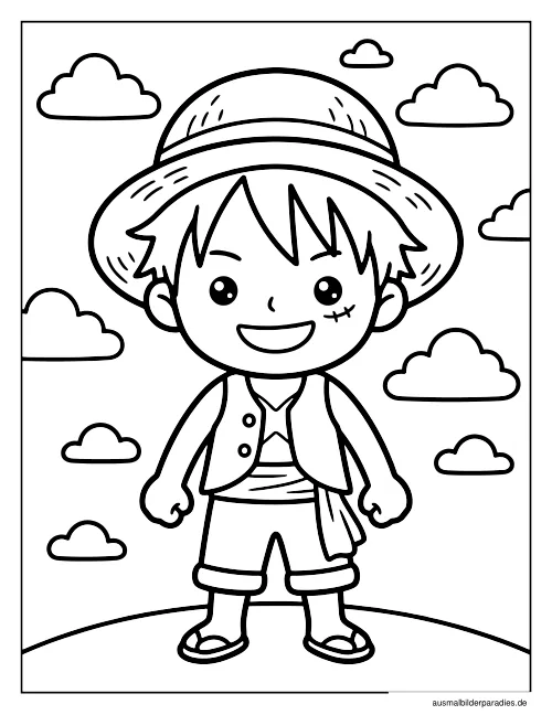 One Piece Ausmalbild 3 - kostenlos zum Ausdrucken