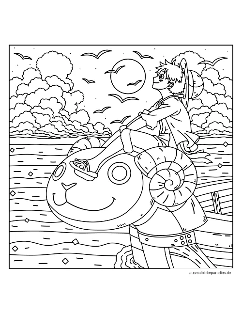 One Piece Ausmalbild 4 - kostenlos zum Ausdrucken