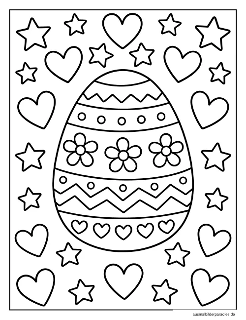 Osterei Ausmalbild 13 als Gratis-PDF Osterei Ausmalbild 13 - kostenlos zum Ausdrucken