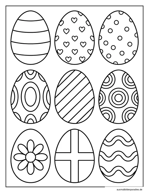Osterei Ausmalbild 25 als Gratis-PDF Osterei Ausmalbild 25 - kostenlos zum Ausdrucken