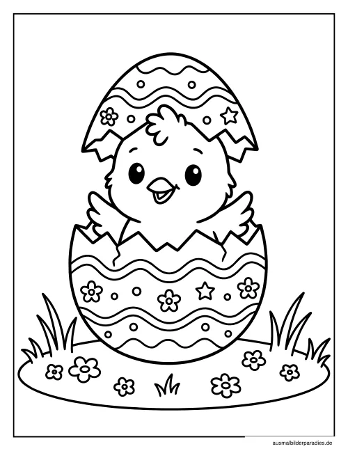 Osterei Ausmalbild 3 als Gratis-PDF Osterei Ausmalbild 3 - kostenlos zum Ausdrucken