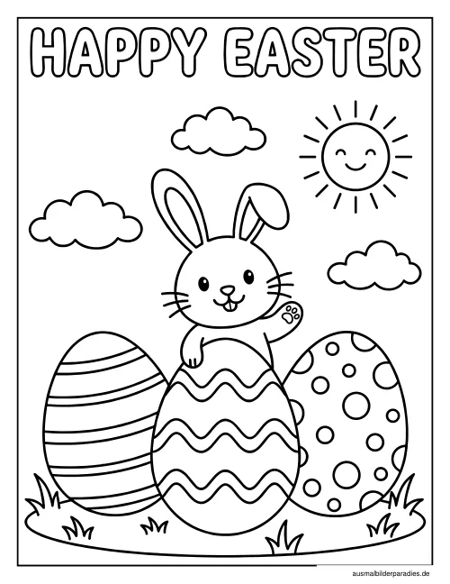 Osterei Ausmalbild 6 als Gratis-PDF Osterei Ausmalbild 6 - kostenlos zum Ausdrucken
