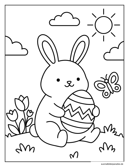 Osterei Ausmalbild 7 als Gratis-PDF Osterei Ausmalbild 7 - kostenlos zum Ausdrucken