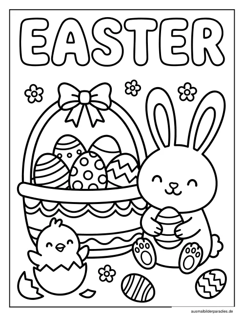 Ostern Ausmalbild 14 als Gratis-PDF Ostern Ausmalbild 14 - kostenlos zum Ausdrucken